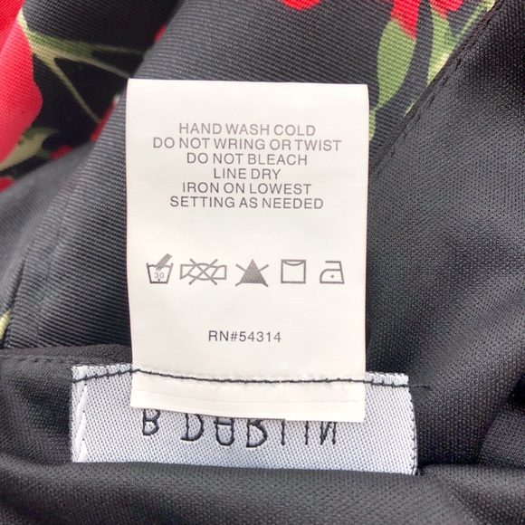 B. Darlin Black Floral Print Fit and Flare Dress - Picture 7 of 7